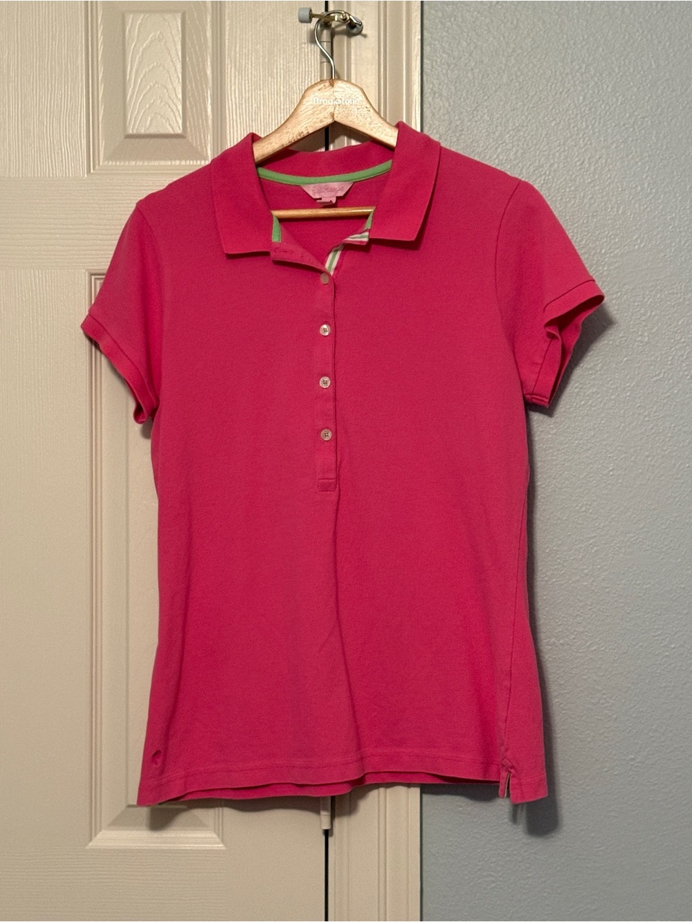 Lily Pulitzer Pique Polo Pima Cotton/Spandex XL Hot Pink Preppy Golf